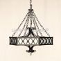 2351-6GLS Transitional Gothic Style Wrought Iron Hanging Chain Chandelier