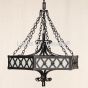 2351-6GLS Transitional Gothic Style Wrought Iron Hanging Chain Chandelier