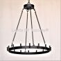 2397-16LG  Contemporary Wrought Iron Wagon Wheel Chandelier