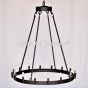 2397-16LG  Contemporary Wrought Iron Wagon Wheel Chandelier