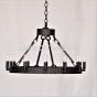 2398-12SH Wrought Iron Contemporary Wrought Iron Chandelier