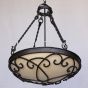 Transitional Spanish style hanging pendant bowl