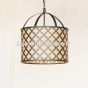 2640-6 Transitional Style Hanging Drum Pendant Light with Natural Mica