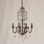 3545-6 Transitional Spanish Style Wrought Iron Chandelier with Crystals