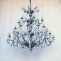 3712-30 European Cast Brass Large Crystal Chandelier