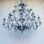 3712-30 European Cast Brass Large Crystal Chandelier