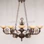 4227-8 European Antique Brass Style Chandelier with Real Stone Shades