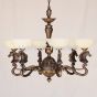 4241-6ALB European Cast Brass Horse Head Chandelier with stone shades
