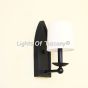5174-1SHD Transitional Style Wrought Iron Wall Sconce with Linen Shade