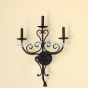 5183-1 Tuscan Mediterranean Style Wrought Iron 3 Light Wall Sconce