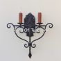 Spanish Style wall sconce light, Lamp 5254-2 Tuscan Style Wrought Iron Double Wall Sconce Light Wrought Iron, Mediterranean Spanish Revival