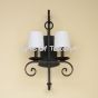 5320-2SHD Rustic Transitional Style Double Light Wall Sconce with Linen Shades