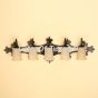 5573-5BEL Mediterranean Style Wrought Iron 5 Light Bathroom Vanity Bar Bell Light