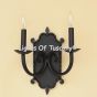 5616-2 Mediterranean Style Wrought Iron Double Wall Sconce
