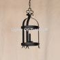 6176-1 Old World Spanish Revival Style Wrought Iron Pendant with Candle