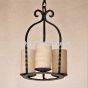 6521-3GL Rustic Mediterranean Style Iron Mini Chandelier with Glass Candles