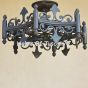 Spanish Revival Wrought Iron Semi Flush Ceiling Light