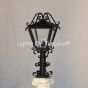 7249-3SCR Tuscan Style Wrought Iron Post Light with Decorative Pole