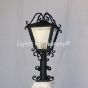 7249-3SCR Tuscan Style Wrought Iron Post Light with Decorative Pole