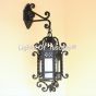 7257-1CH  Spanish-Mediterranean Style Hanging Iron Outdoor Wall Lantern