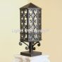 7372-1P Spanish Revival Wrought Iron Post Column Lantern Light