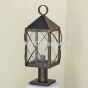 Rustic pier mount post lantern light
