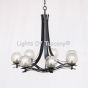 9251-7GLB Contemporary Style Chandelier with Globe Lights