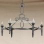 9260-6 Contemporary Wrought Iron Chandelier