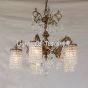 15560-5 Spanish Brass Antique Style Crystal Chandelier