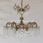 15560-5 Spanish Brass Antique Style Crystal Chandelier