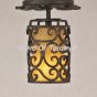 Spanish Style custom Iron Semi Flush ceiling fixture.