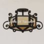6502-2 Spanish Style Iron Semi Flush Ceiling Light