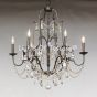 3546-6 Tuscan Style Wrought Iron Crystal Chandelier