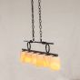 Spanish style pool table light with real onyx stone