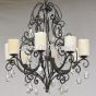 1373-8 Tuscan Style Crystal Chandelier With Onyx Shade