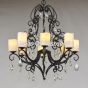 1373-8  Tuscan Style Crystal Chandelier With Onyx Shade 