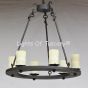 1406-6 Spanish Revival Chandelier With real Onyx stone shades