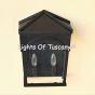 7535-2 Spanish Contemporary Wrought Iron Outdoor Pocket Wall Light