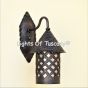 7325-1M Rustic Gothic Style Iron Outdoor Wall Lantern with Natural Mica