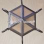Tuscan Spanish Hallway Entry Hexagonal Semi-Flush Ceiling Light               
