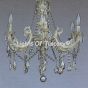 15500-6 Cast Brass Antique Shabby Chic Style Crystal Chandelier