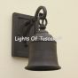 7310-1 Rustic Outdoor Wrought Iron Bell Light