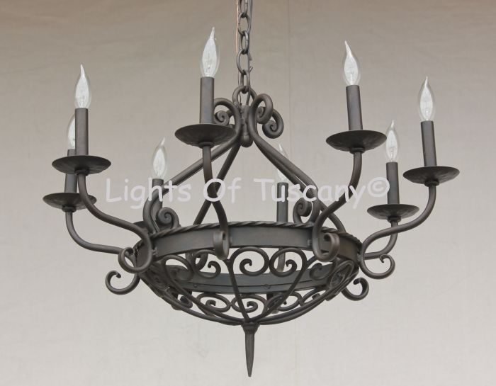 1445-6 Spanish Wrought Iron Chandelier