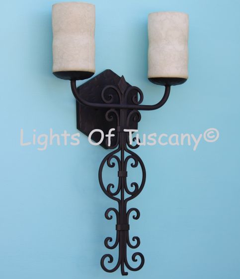 Wrought iron wall sconces hand forged/ Spanish Revival wall sconce