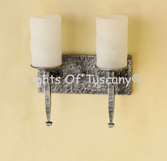 Spanish Contemporary Style Iron Wall Bathroom Vanity 2 Light 