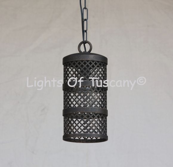 Contemporary-Spanish style Wrought Iron mini pendant.