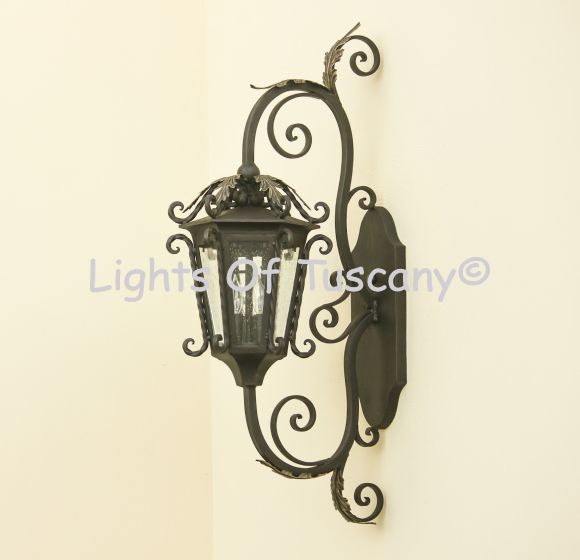 Mediterranean Wrought Iron Outdoor Wall Light