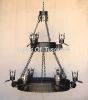 1713-9 Gothic Castle Large Iron Chandelier with Dragon Desisn