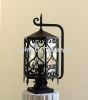 Spanish Revival Post Light, Scroll Lantern, Outdoor Post Light, Column Post Light. Mediterranean Style Post Light, Commercial Grade Iron Light, Heavy Duty Iron Lighting, Decorative Post Light