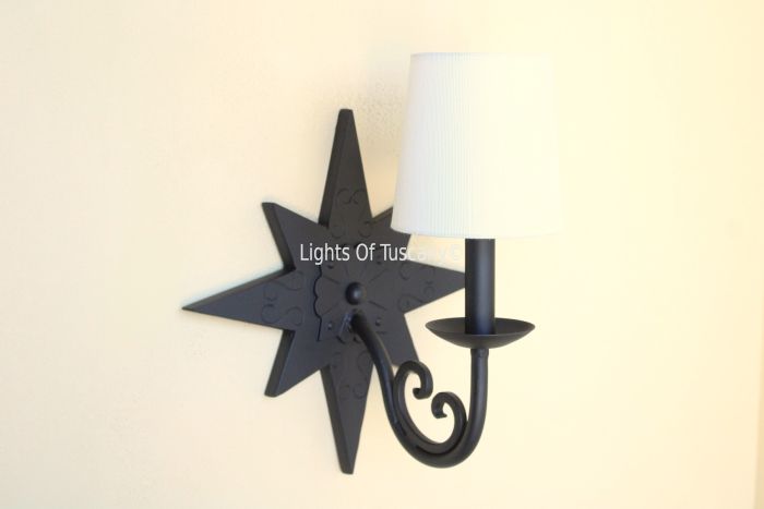 5012-1SDH Rustic Moorish Iron Wall Sconce with Shade